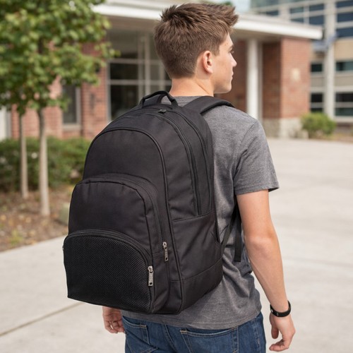 Mens large black backpack - black, &
